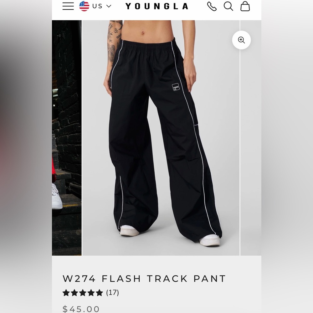 YoungLA Black and White Flash Track Pants